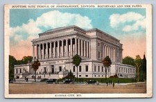 Postcard Missouri Kansas City Scottish Rite Temple Linwood Blvd c. 1920s E298