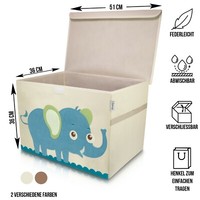 Lifeney Aufbewahrungsbox Elefant 51X36X36Cm Spielzeugkiste + Deckel Kinderzimmer