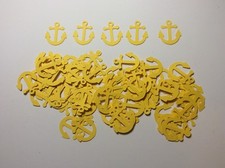 Nautical Anchors Confetti Lot of 150 Die Cuts Yellow 1" H