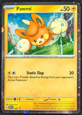 Exclusive Pawmi Cosmos Holo Pokemon TCG Black Star Promo Card 040