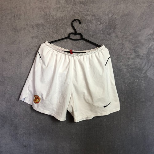 Manchester United Football Shorts White Nike Total 90 Polyester Mens Size XL