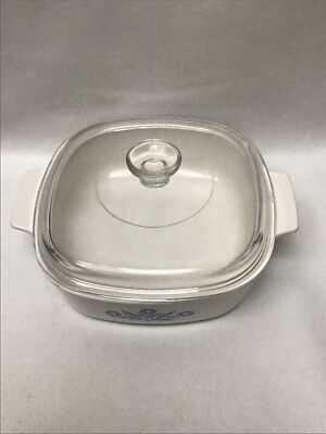 Corning Ware A-2-B Baking Casserole Dish Blue Cornflower 2QT with