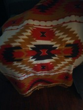 St. Labre Indian School Fleece Blanket Southwest Aztec Throw 36x46 NEW