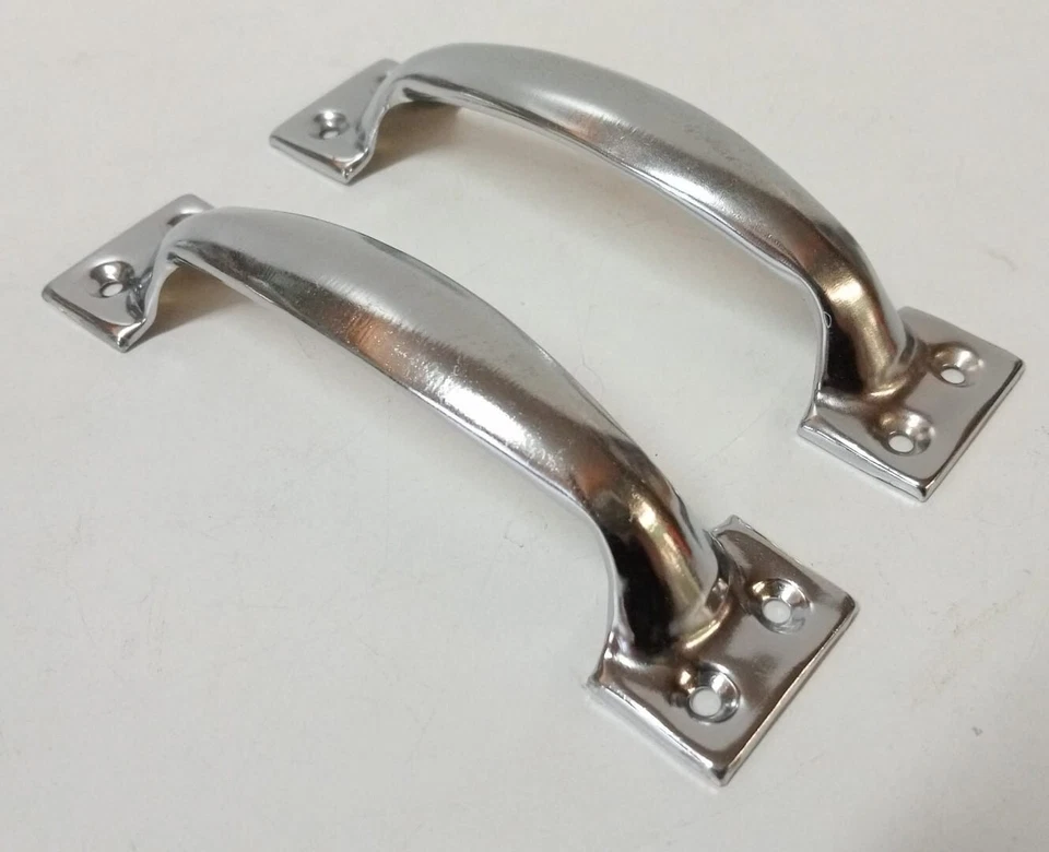 MANIGLIA MANIGLIE PER PORTA FINESTRE MOBILI IN METALLO NICHELATO ARGENTO 2 PEZZI - Immagine 4 di 4