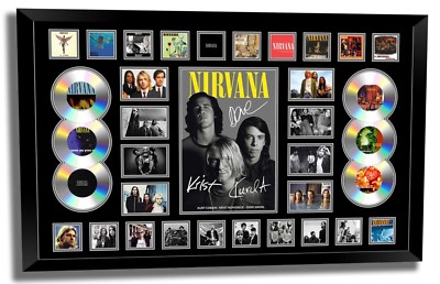 NIRVANA KURT COBAIN GROHL NOVOSELIC SIGNED LIMITED EDITION FRAMED ...