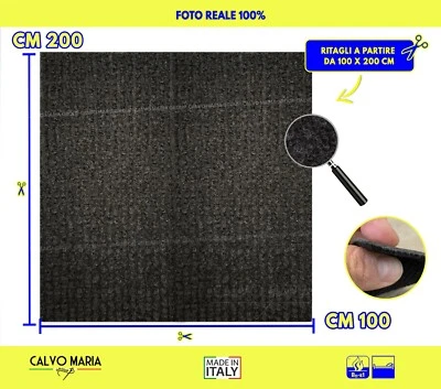 CALVO MARIA GROUP Moquette Pavimento Interni Auto Casa Nero al metro Tessuto Tappezzeria Scalini