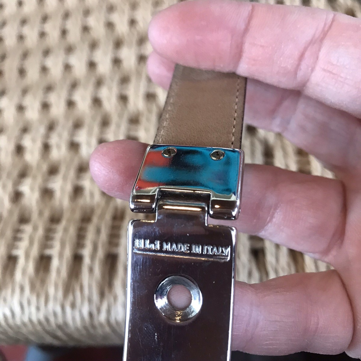 Womens L Black Belt Reptile Silver Gold Buckle Womens L Black Belt Reptile Silver Gold Buckle Locking Clasp  main image 3