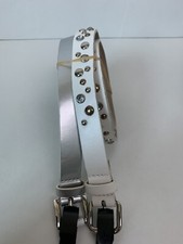 Steve Madden 2 In 1 skinny belts size medium Nwt Studded white/silver