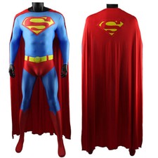 New 52 Superman Cos Jumpsuit Cosplay Bodysuit Costume Adult Kids Halloween Cloak