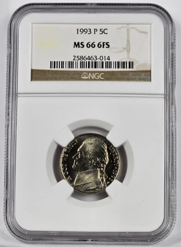 1993 P Jefferson Nickel *** NGC MS 66 6FS