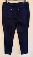 Belle by Kim Gravel Pull-On Flexibelle Knit Jean Jegging Pockets Dark Wash