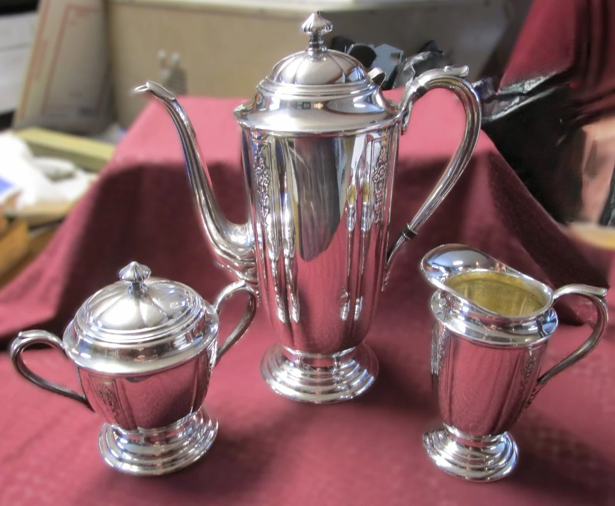 1847 Rogers Bros Antique US Silver-Plated Teapots, Coffee Pots
