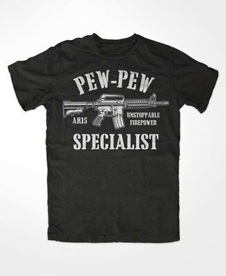 AR Pew-Pew Specialist T-Shirt Waffe Morale Gun Isaf  BW Navy Seals Operator 15
