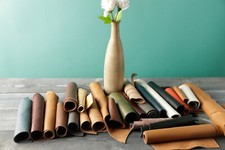 Premium Italian Cowhide Leather Scraps upholstery -4" x10" M Larger Size pieces