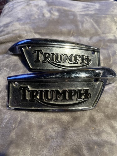 Triumph Gas Tank Badge Emblem Set – Chrome, For 3T 5T 6T T100 T110 T120 TR5 TR6 T20 Tiger Cub
