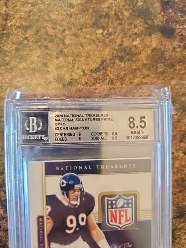 2020 National Treasures Material Signatures Dan Hampton TRUE 1/1 NFL SHIELD Bear - Picture 8 of 8
