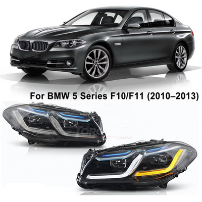 1Pair Headlight Assy W/ Xenon & AFS for 2010-2013 BMW 5 Series F10 F11 528i 535i