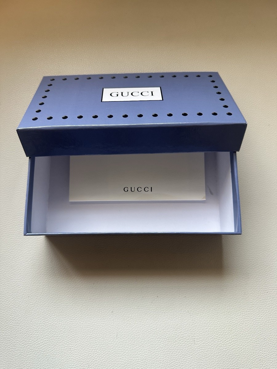 Gucci Empty Eyeglass Sunglass Box Blue Perforated Authentic Outer