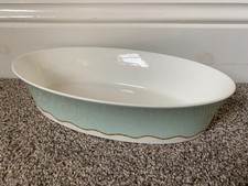 Vintage ROYAL DOULTON FUSION OVAL SERVING DISH Frivolous Green/Gold 2x Available
