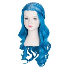Long Wavy Blue Wig Braided Halloween Party Cosplay Wig NEW IN BOX