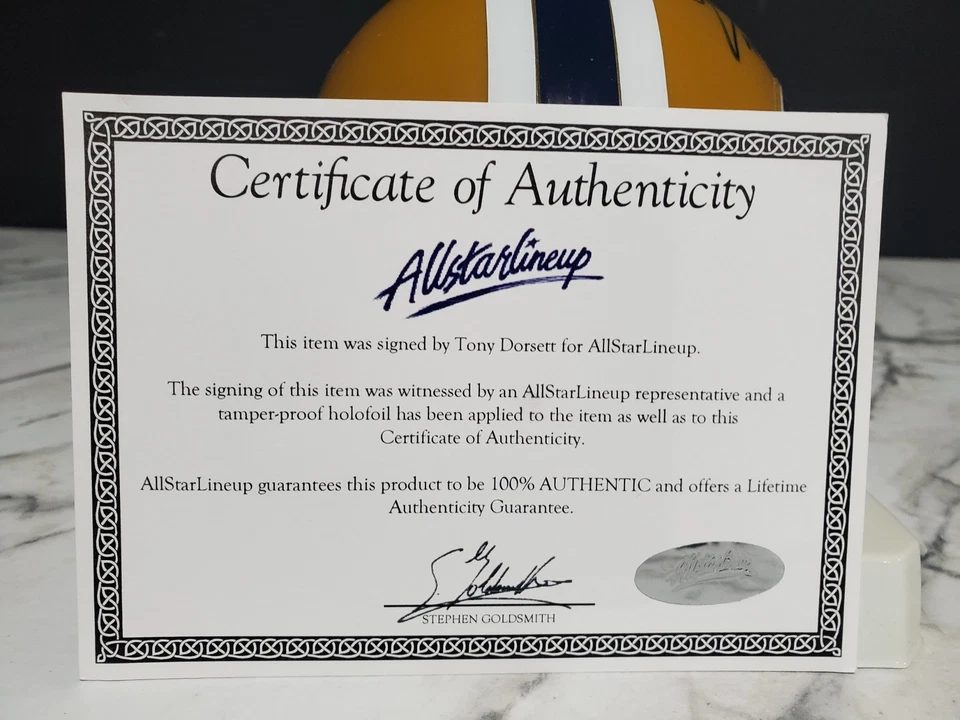 TONY DORSETT SIGNED PITT PANTHERS TB MINI HELMET "76 HEISMAN" w/ COA - Image 4 of 4