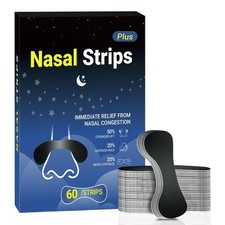60 Pcs Nasal Strips for Snoring - Extra Strength Nose Count, Black