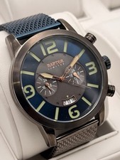 BASTLER DEFEKT Raptor Limited Quartz Herrenuhr Herren Uhr Dual Time XXL Groß