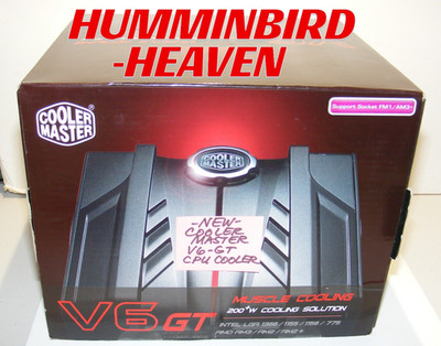 NEW SEALED VINTAGE COOLER MASTER V6 GT CPU MUSCLE COOLER DUAL 120 FANS 6 PIPES
