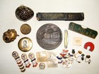 Atq Vtg JUNK DRAWER LOT Boxed German Razor-1940 SF Souvenir Comb-Shell Purse — photo 1