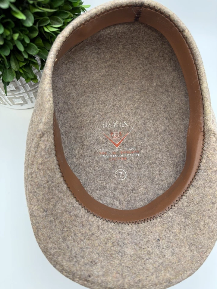 Gorra plana de lana Brooks Stenson hecha en Inglaterra talla 7 vintage años 80 sombrero de hiedra Foto 2 de 4