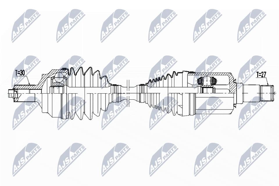 NTY Drive Shaft NPW-ME-104 For Mercedes-Benz, Front Axle Right, 555 mm