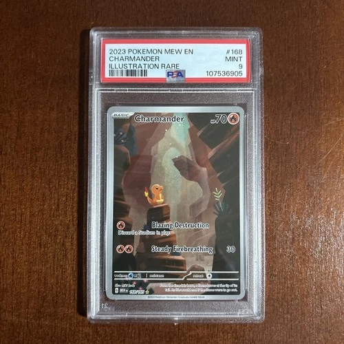 2023 POKEMON MEW EN-151 ILLUSTRATION RARE #168 CHARMANDER PSA 9