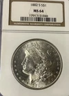 1882-S Morgan Graded MS64 by NGC