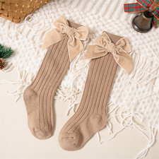 Baby Girls Knee High Socks Autumn Winter Kids Big Bow Long Soft Christmas Sparkl