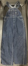 Vintage 60s Lee Jelt Denim Overalls Waist Workwear Dark Wash Raw Denim 38 In