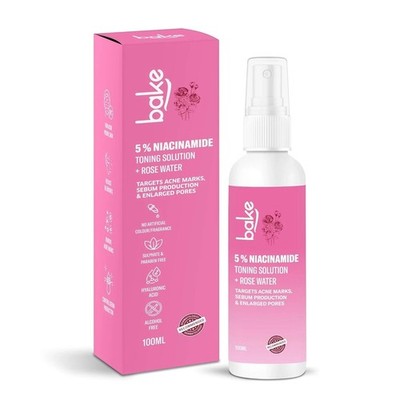 Backen Sie 5% Niacinamid Tonning Solution With Rose Water For Bright Skin 100ml