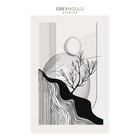 Modern Abstract Black & White Geometric WallArt Print pick size A4/A3/A2/90x60cm