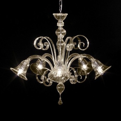 Tintoretto Murano chandelier 5 lights fume chandeliers lighting