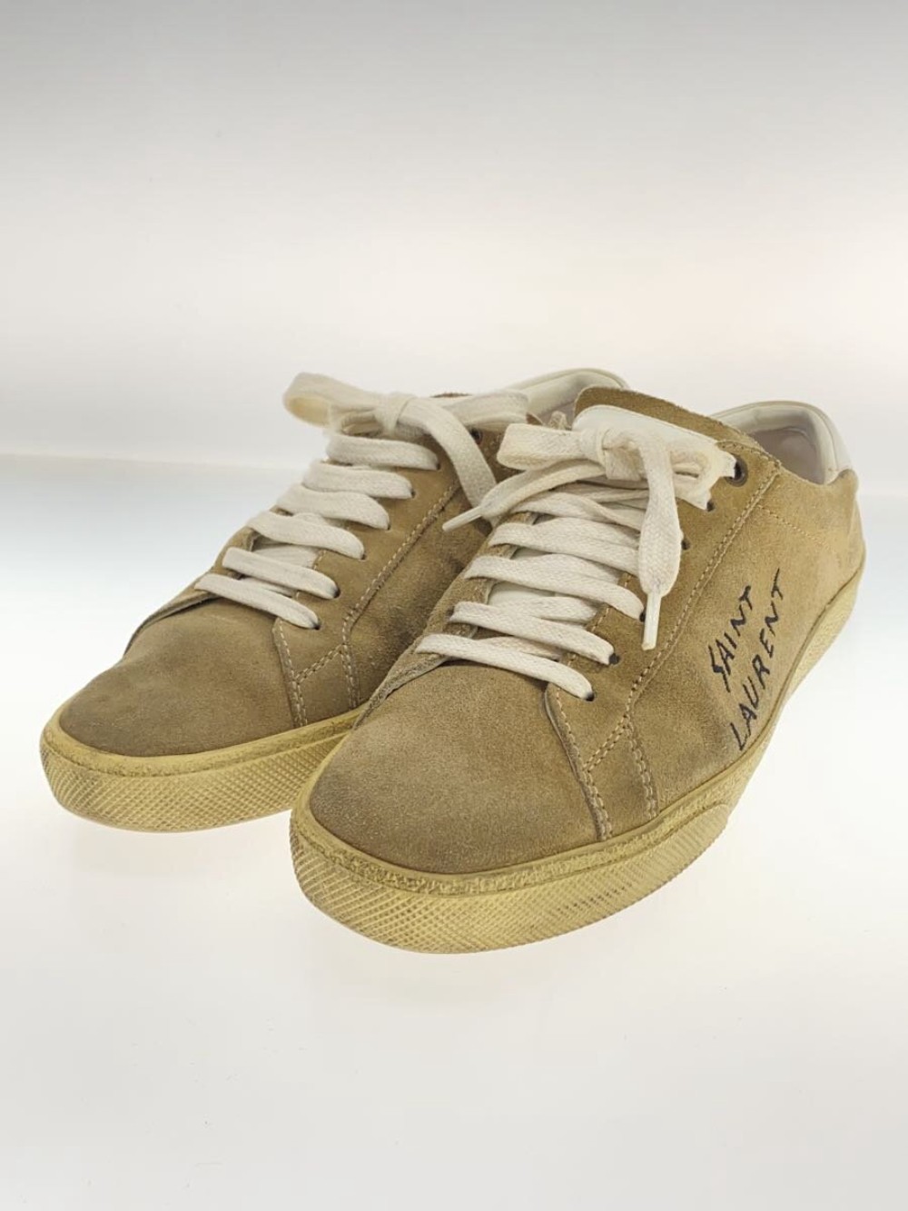 SAINT LAURENT scarpe basse donna taglia 38 beige scamosciate