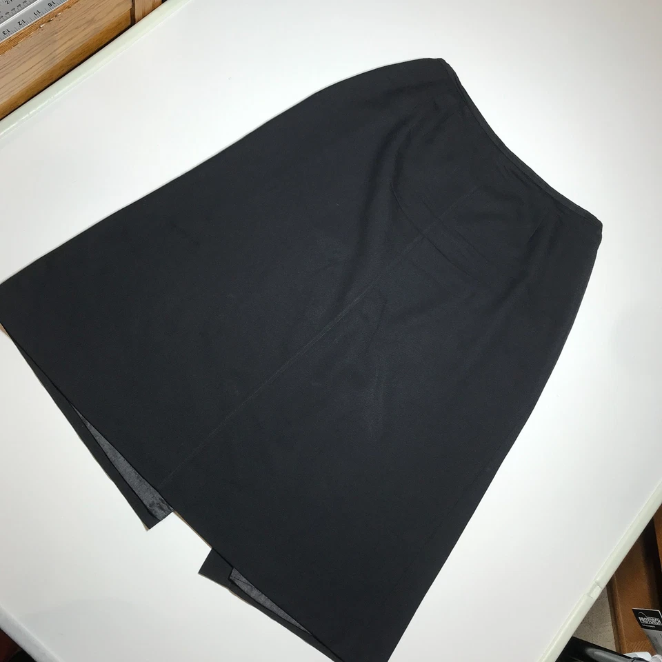 Falda Talbots Mujer 18W Línea A Midi Negra Modesta 100% Lana Preppy Hecha en EE. UU. Foto 2 de 4