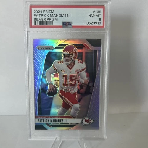 2024 Panini Prizm Patrick Mahomes II #138 Silver Prizm PSA 8 Mint SP