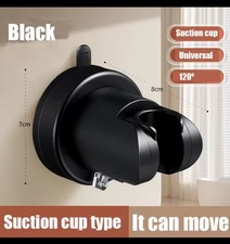 Supporto Soffione Doccia Regolabile Supporto Soffione Doccia Portatile Aspirazione Nero NUOVO