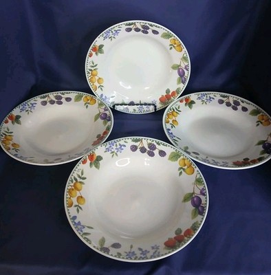 Mainstays Alexandrea Fruit Soup Bowls Set Of 4 Strawberries Blackberries