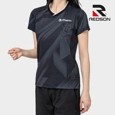 Redson 26S/S Women's Badminton T-Shirts Sports Training Top Tee Black RGW1T2601