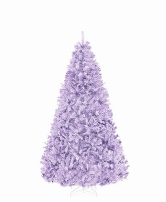 Artificial Lavender Christmas Tree Unlit Pine Design Easy Assembly Holiday Decor