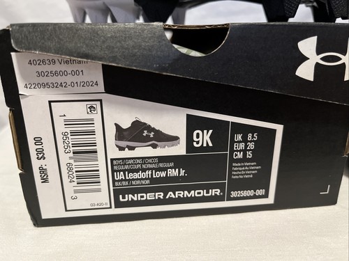 Zapatos deportivos botines negros talla 9 Under Armour para niños - Imagen 2 de 8