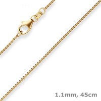1,1Mm Zopfkette Goldkette Collier Halskette Aus 585 Gold Gelbgold 45Cm
