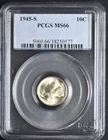 1945S Mercury Dime PCGs MS66