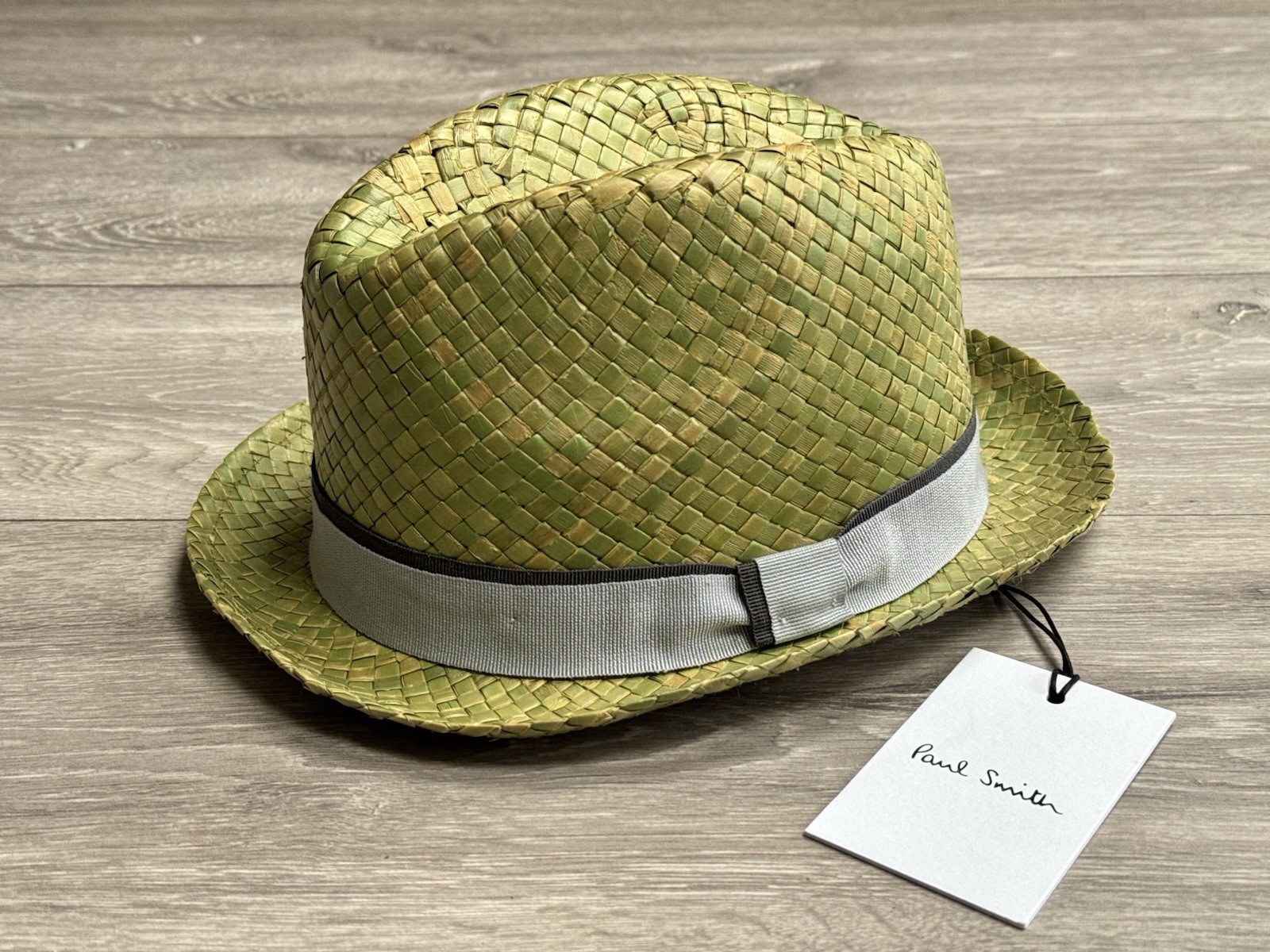 Paul Smith Trilby Hat Straw Boven Men's - Made in Italy - Size L (60cm)