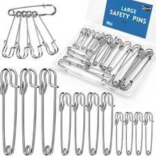 Large Safety Pins, 20 Pack Heavy Duty Safety Pins 3 Size 2" 3" 4", Stainless Ste